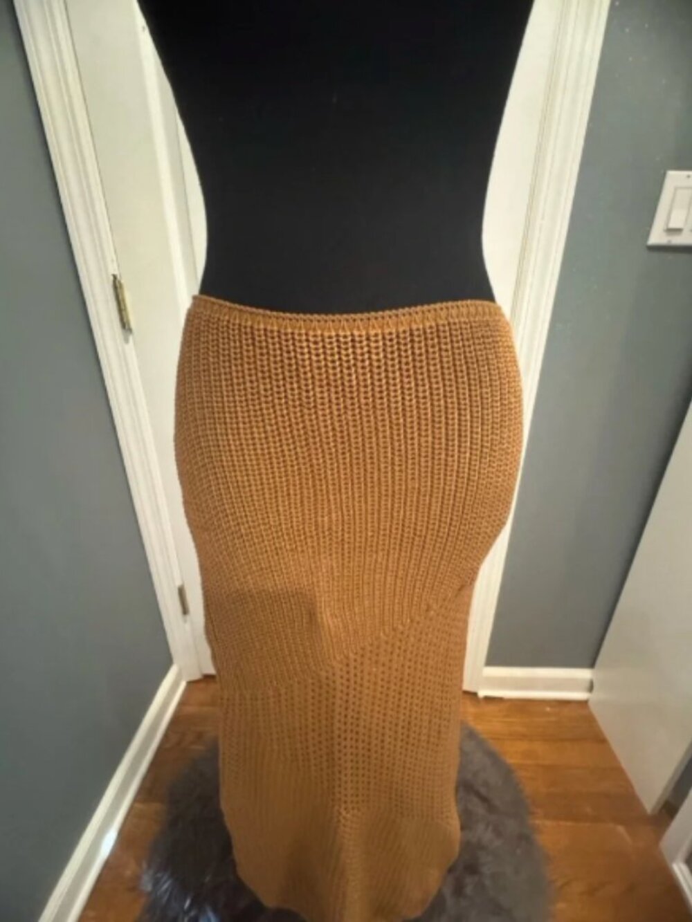 Tan Crochet Maxi Beach Skirt in US size 6